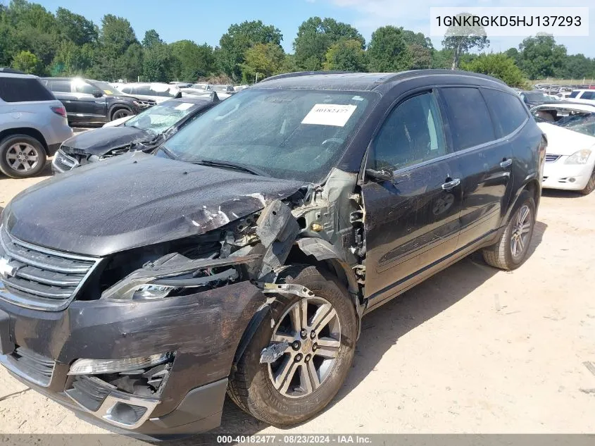 2017 Chevrolet Traverse 1Lt VIN: 1GNKRGKD5HJ137293 Lot: 40182477