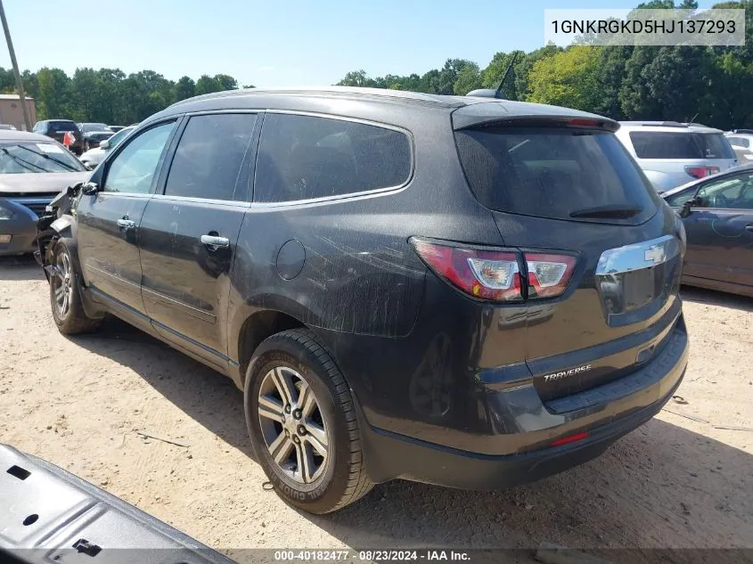 2017 Chevrolet Traverse 1Lt VIN: 1GNKRGKD5HJ137293 Lot: 40182477