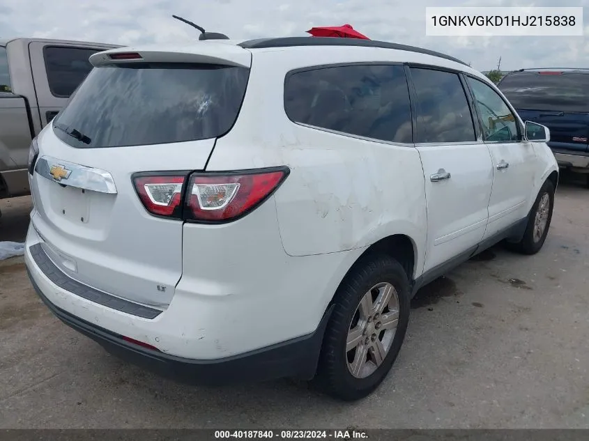 1GNKVGKD1HJ215838 2017 Chevrolet Traverse 1Lt