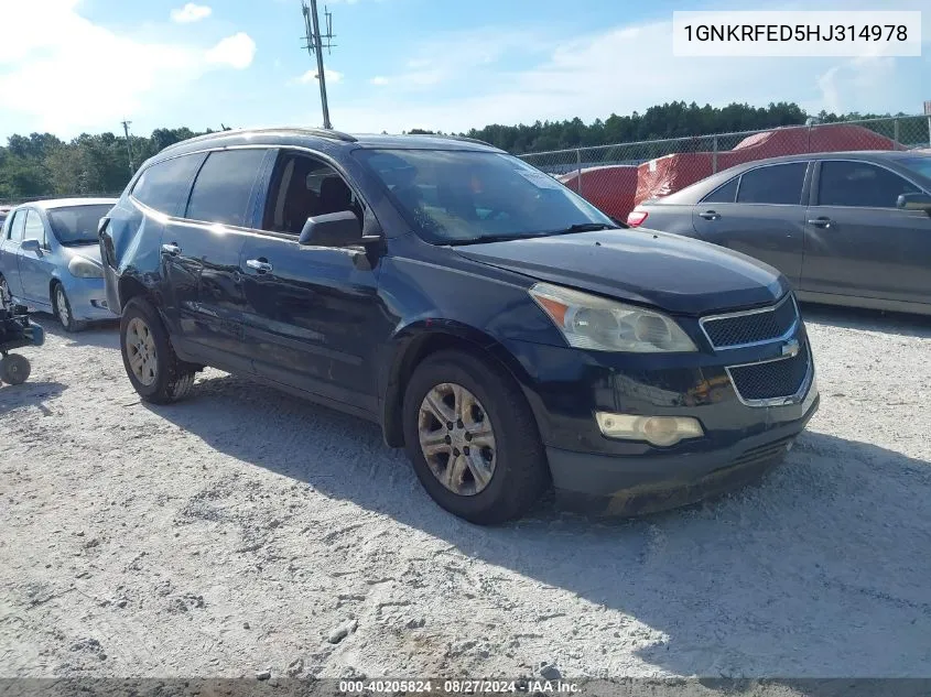 2017 Chevrolet Traverse Ls VIN: 1GNKRFED5HJ314978 Lot: 40205824