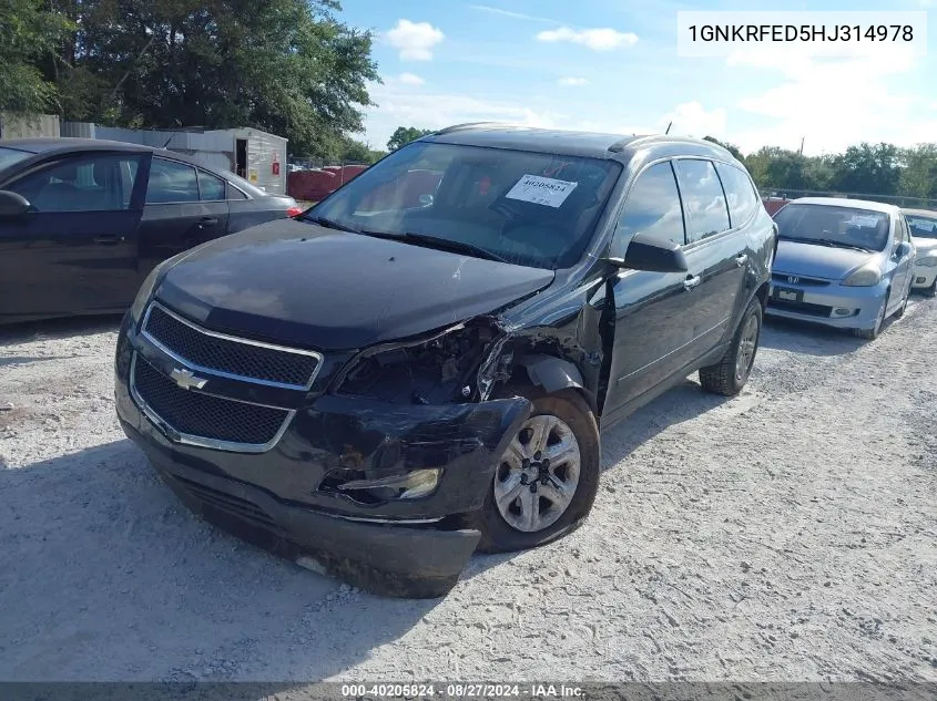 2017 Chevrolet Traverse Ls VIN: 1GNKRFED5HJ314978 Lot: 40205824