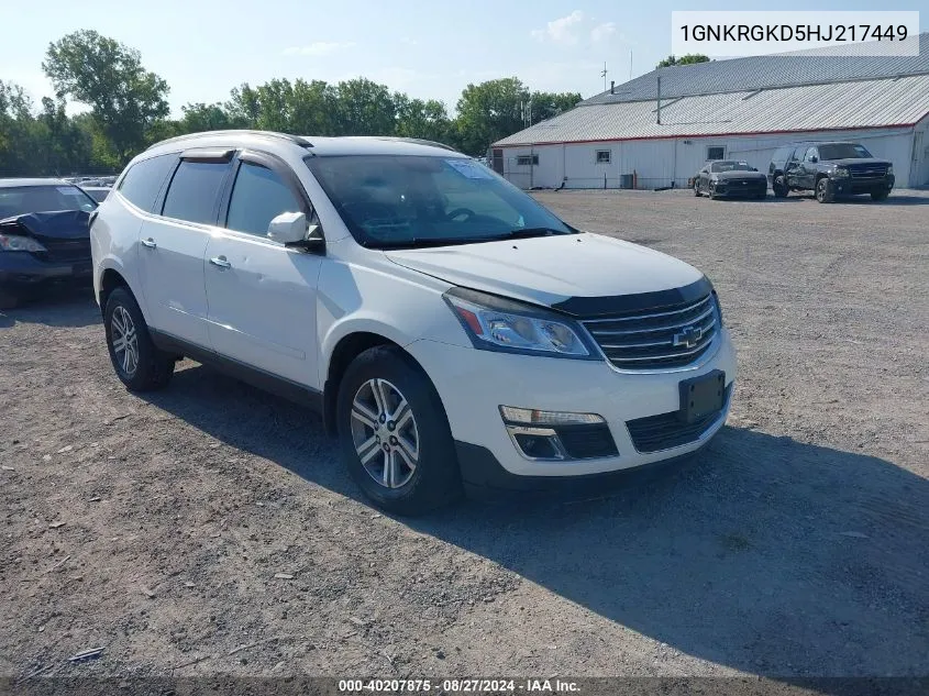 2017 Chevrolet Traverse 1Lt VIN: 1GNKRGKD5HJ217449 Lot: 40207875