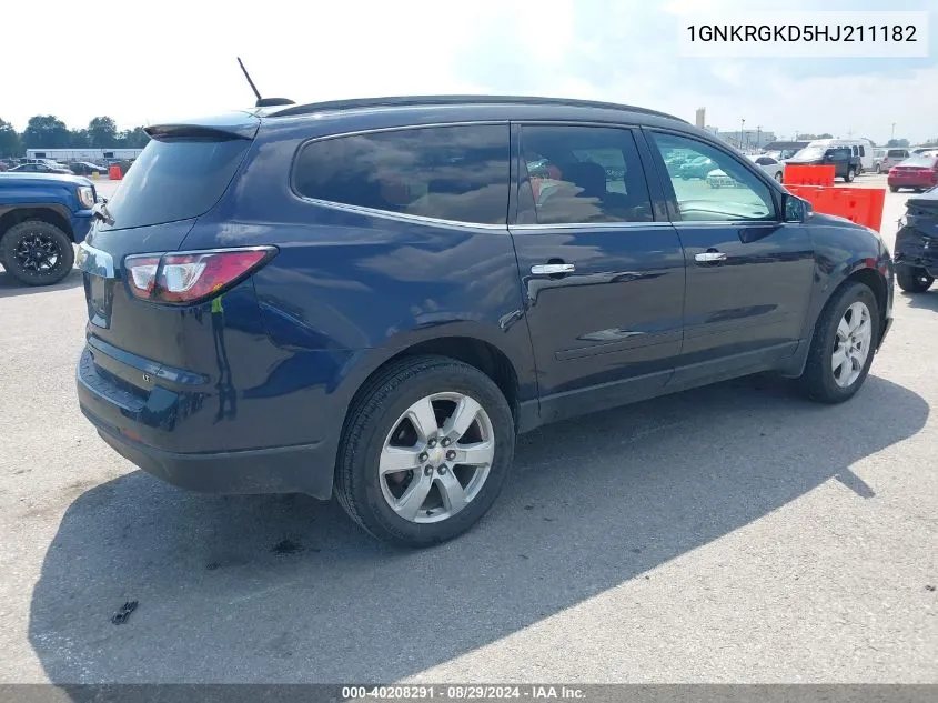 2017 Chevrolet Traverse 1Lt VIN: 1GNKRGKD5HJ211182 Lot: 40208291