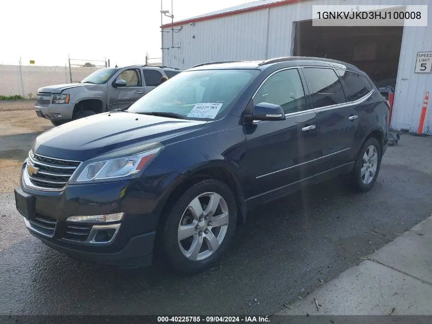 2017 Chevrolet Traverse Premier VIN: 1GNKVJKD3HJ100008 Lot: 40225785