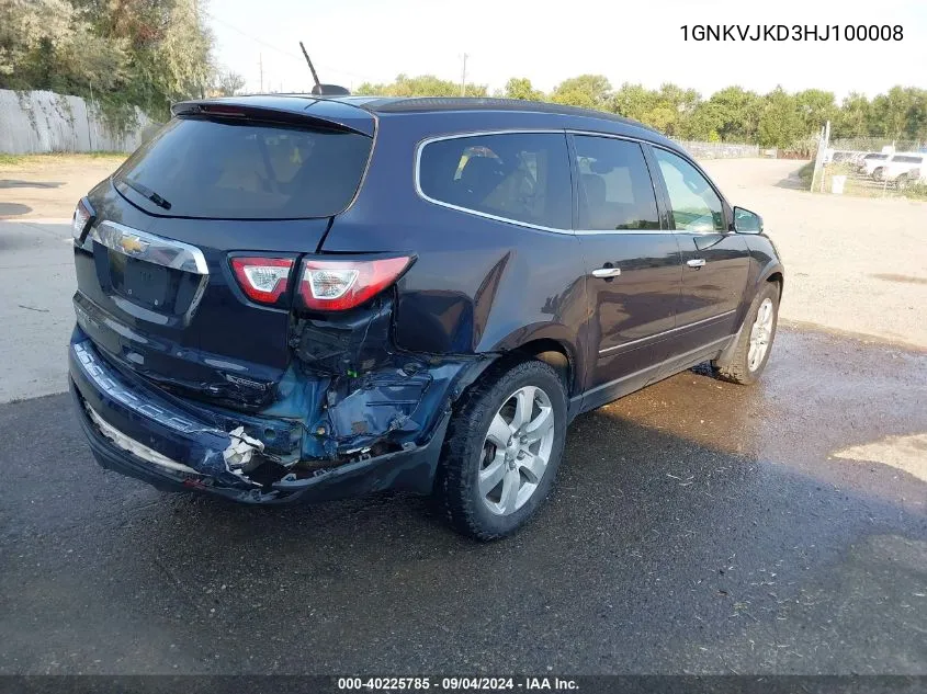 2017 Chevrolet Traverse Premier VIN: 1GNKVJKD3HJ100008 Lot: 40225785