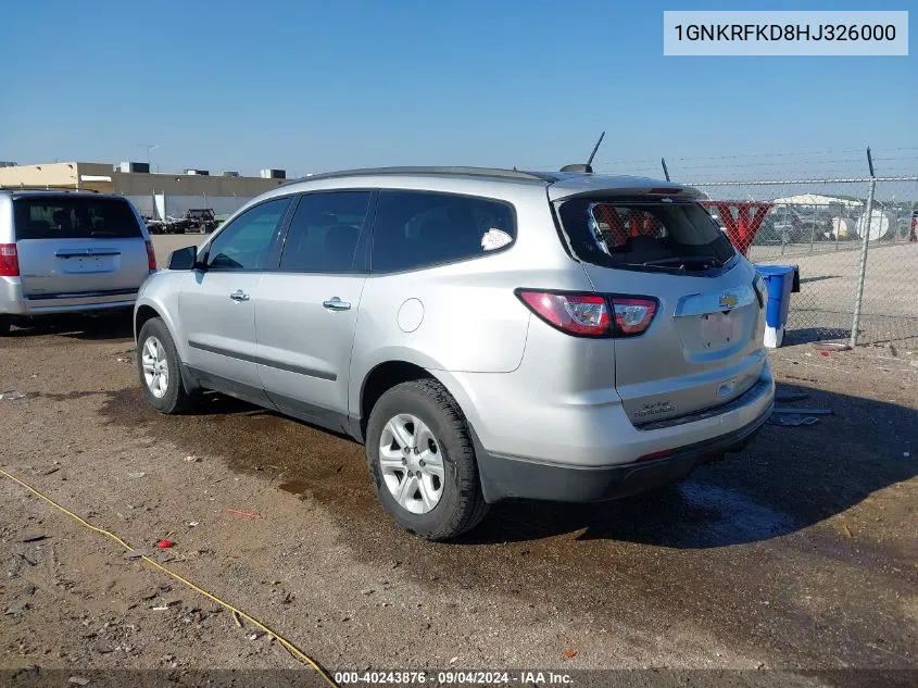 1GNKRFKD8HJ326000 2017 Chevrolet Traverse Ls