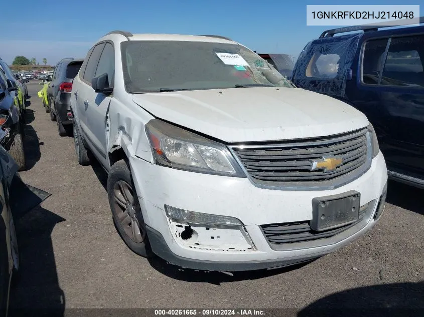 2017 Chevrolet Traverse Ls VIN: 1GNKRFKD2HJ214048 Lot: 40261665