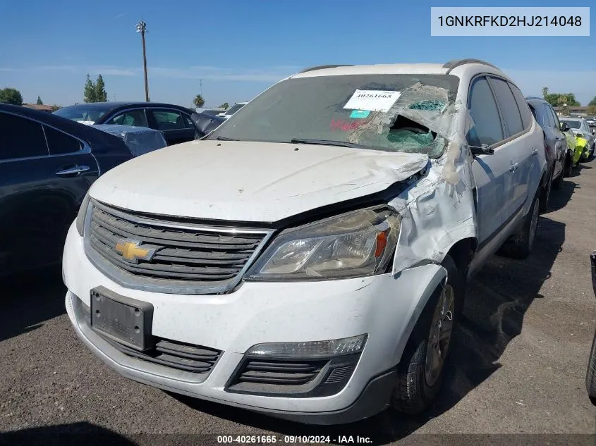 2017 Chevrolet Traverse Ls VIN: 1GNKRFKD2HJ214048 Lot: 40261665