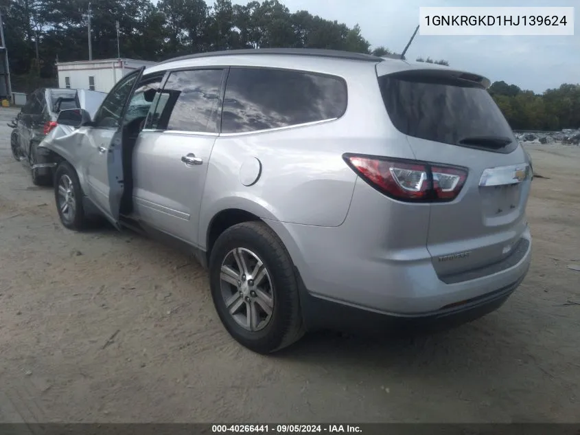 1GNKRGKD1HJ139624 2017 Chevrolet Traverse Lt