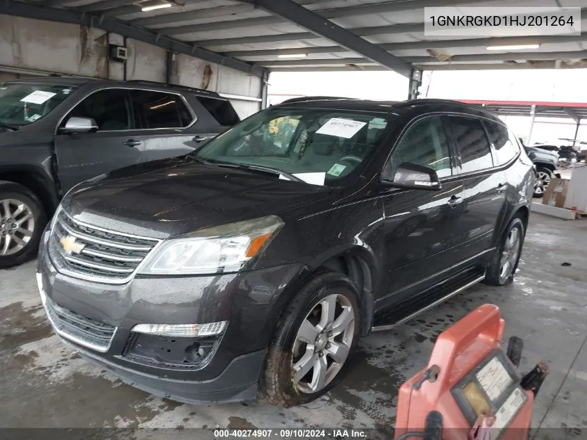 2017 Chevrolet Traverse Lt VIN: 1GNKRGKD1HJ201264 Lot: 40274907