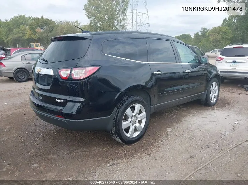 2017 Chevrolet Traverse 1Lt VIN: 1GNKRGKD9HJ201478 Lot: 40277549