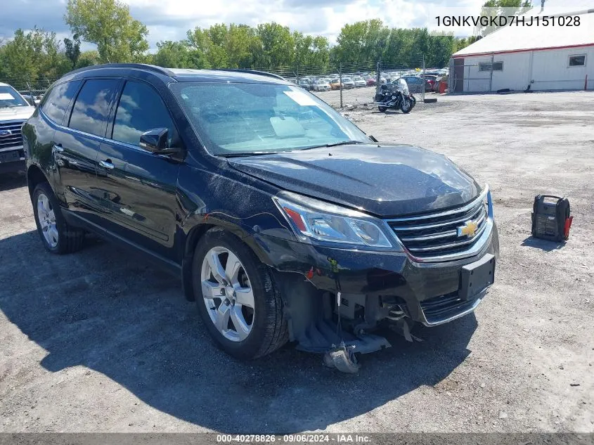 2017 Chevrolet Traverse 1Lt VIN: 1GNKVGKD7HJ151028 Lot: 40278826