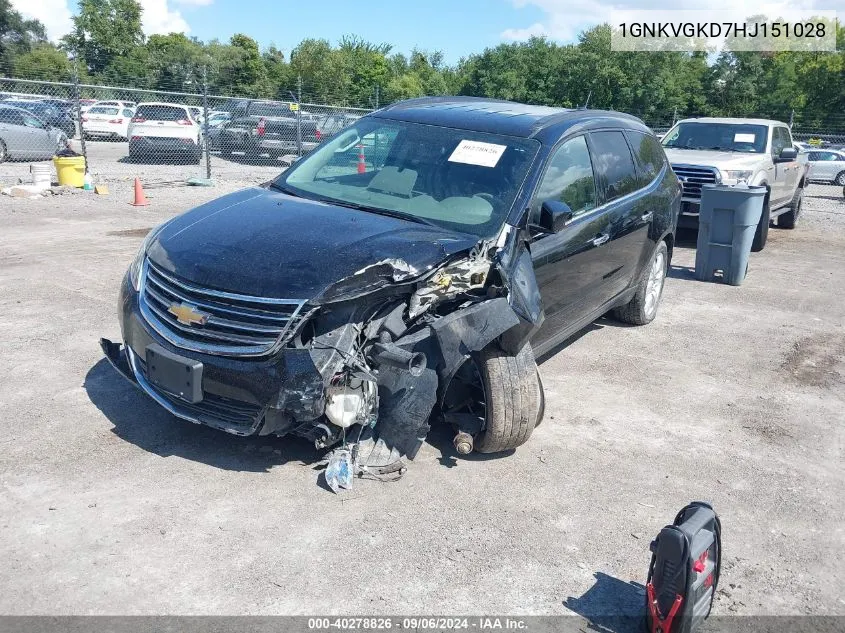 2017 Chevrolet Traverse 1Lt VIN: 1GNKVGKD7HJ151028 Lot: 40278826