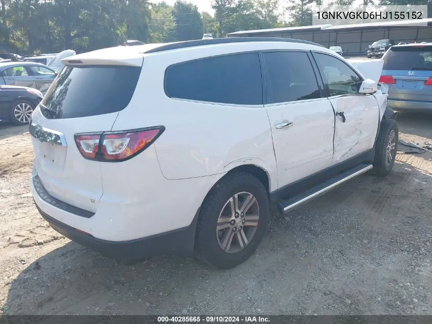 2017 Chevrolet Traverse 1Lt VIN: 1GNKVGKD6HJ155152 Lot: 40285665