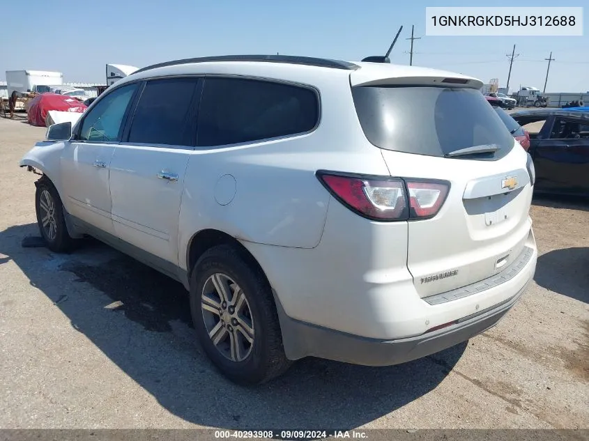 2017 Chevrolet Traverse 1Lt VIN: 1GNKRGKD5HJ312688 Lot: 40293908