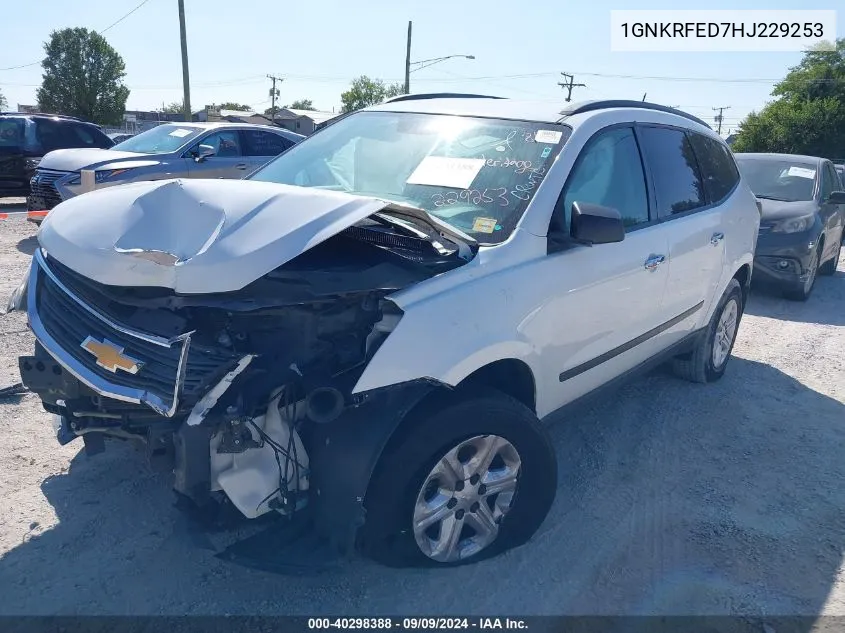 2017 Chevrolet Traverse Ls VIN: 1GNKRFED7HJ229253 Lot: 40298388