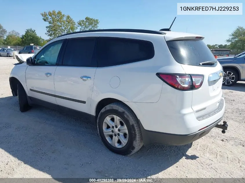 2017 Chevrolet Traverse Ls VIN: 1GNKRFED7HJ229253 Lot: 40298388