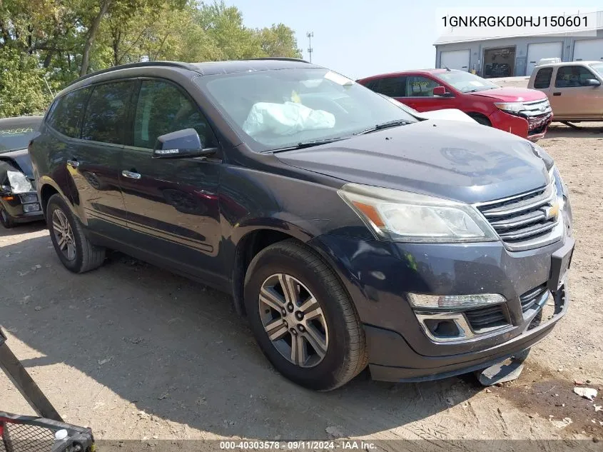 2017 Chevrolet Traverse Lt VIN: 1GNKRGKD0HJ150601 Lot: 40303578