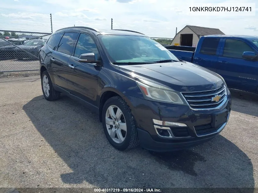 2017 Chevrolet Traverse 1Lt VIN: 1GNKRGKD7HJ124741 Lot: 40317219