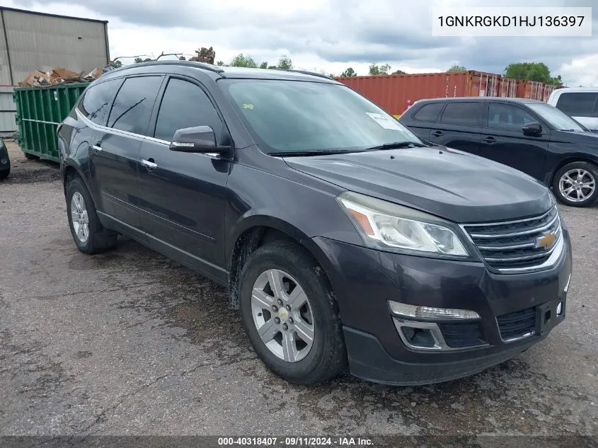 2017 Chevrolet Traverse 1Lt VIN: 1GNKRGKD1HJ136397 Lot: 40318407