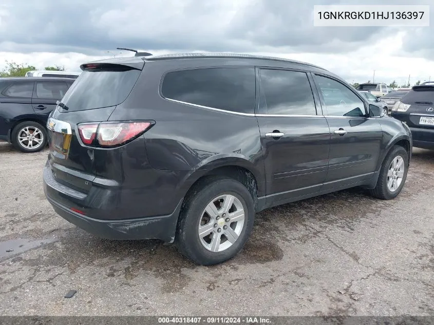 1GNKRGKD1HJ136397 2017 Chevrolet Traverse 1Lt