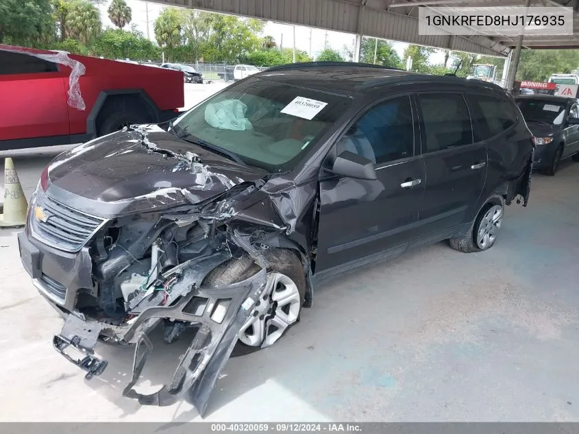 2017 Chevrolet Traverse Ls VIN: 1GNKRFED8HJ176935 Lot: 40320059