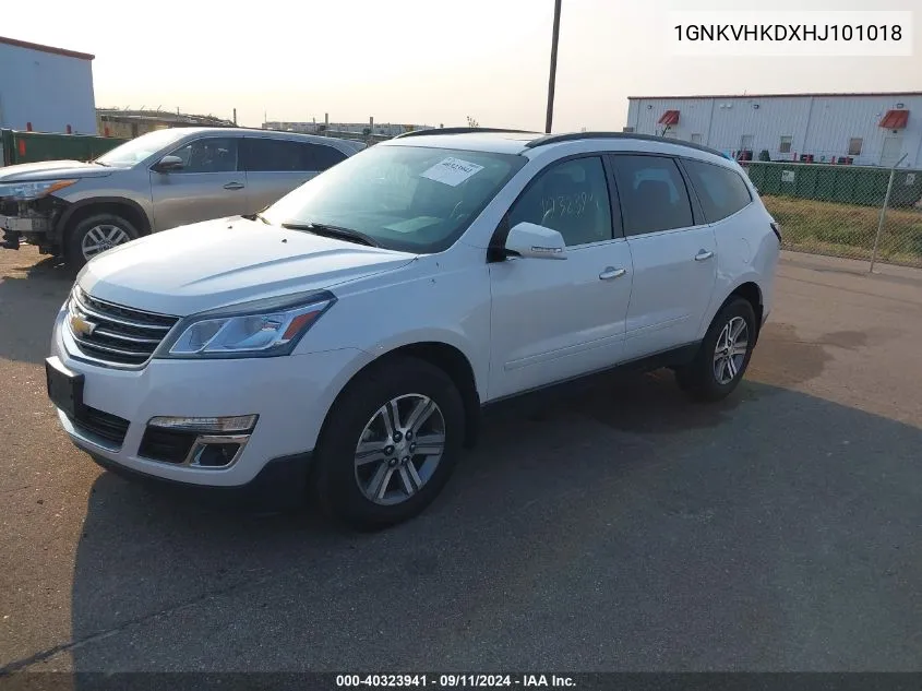 2017 Chevrolet Traverse Lt VIN: 1GNKVHKDXHJ101018 Lot: 40323941