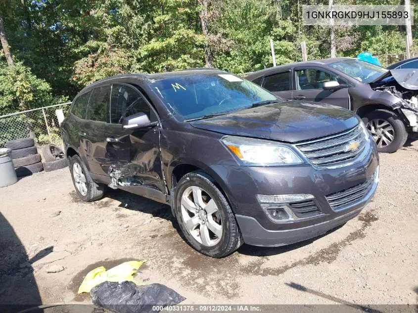 2017 Chevrolet Traverse 1Lt VIN: 1GNKRGKD9HJ155893 Lot: 40331375