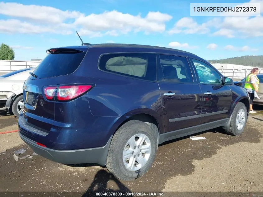 2017 Chevrolet Traverse Ls VIN: 1GNKRFED0HJ272378 Lot: 40378309