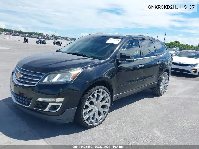 2017 Chevrolet Traverse 1Lt VIN: 1GNKRGKD2HJ115137 Lot: 40408450