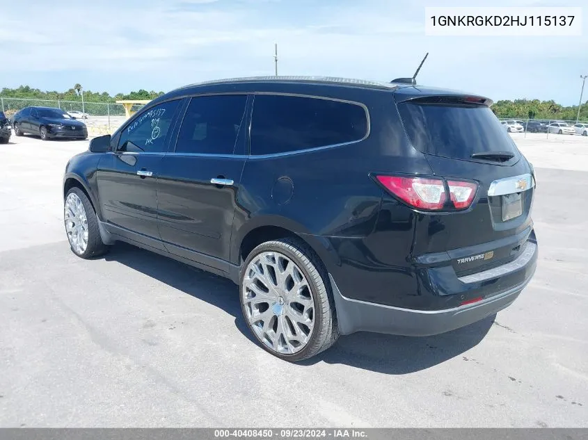 2017 Chevrolet Traverse 1Lt VIN: 1GNKRGKD2HJ115137 Lot: 40408450