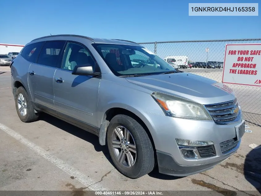 2017 Chevrolet Traverse Lt VIN: 1GNKRGKD4HJ165358 Lot: 40451146