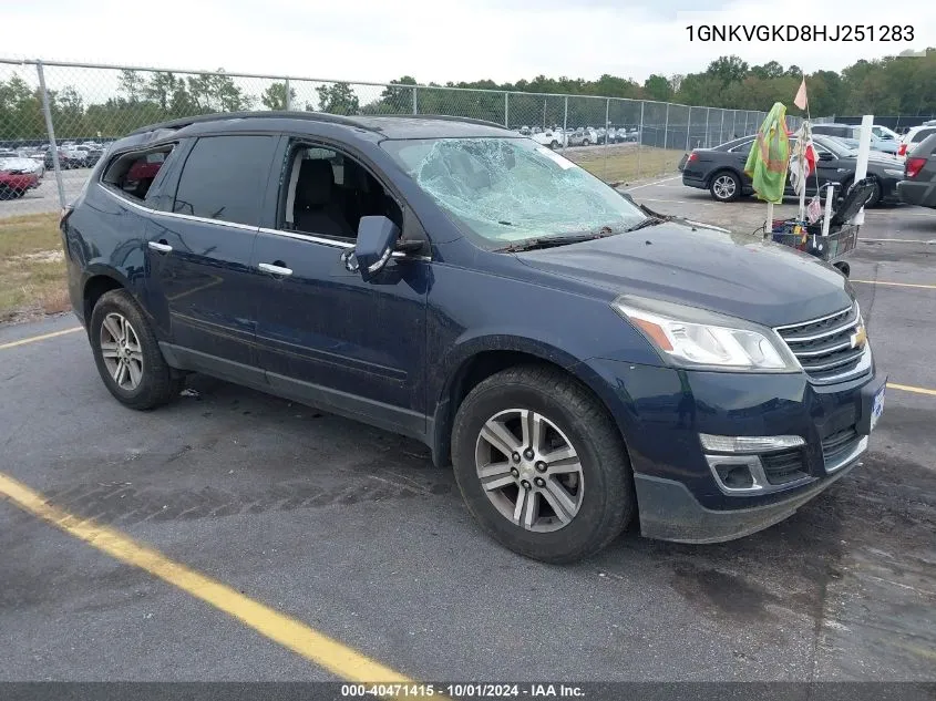 2017 Chevrolet Traverse Lt VIN: 1GNKVGKD8HJ251283 Lot: 40471415