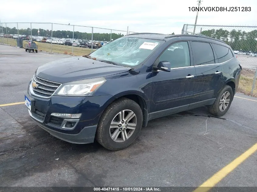 2017 Chevrolet Traverse Lt VIN: 1GNKVGKD8HJ251283 Lot: 40471415