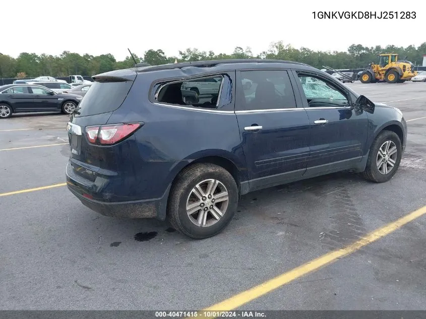 2017 Chevrolet Traverse Lt VIN: 1GNKVGKD8HJ251283 Lot: 40471415