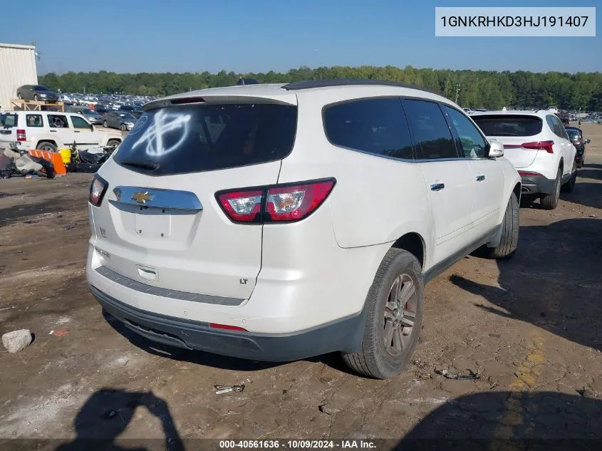 1GNKRHKD3HJ191407 2017 Chevrolet Traverse Lt