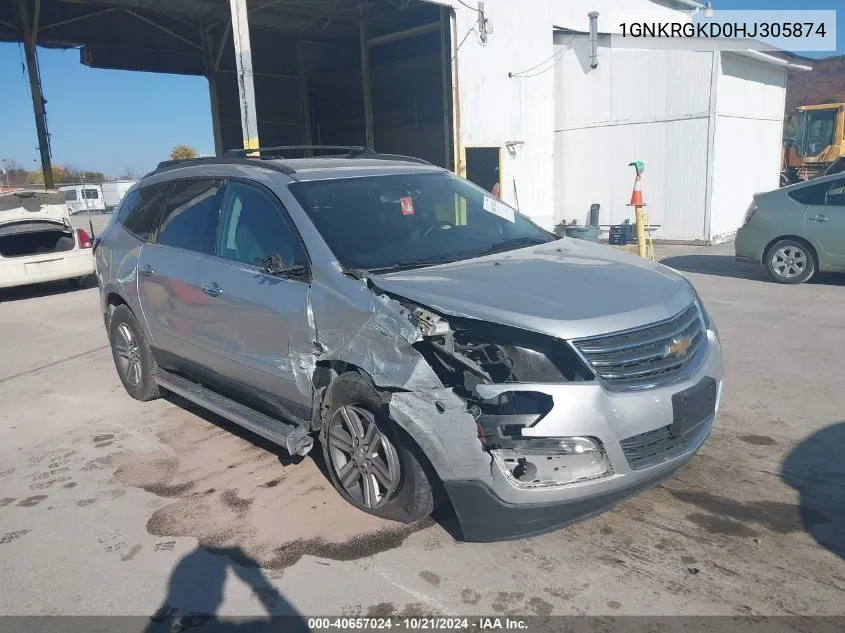 2017 Chevrolet Traverse 1Lt VIN: 1GNKRGKD0HJ305874 Lot: 40657024