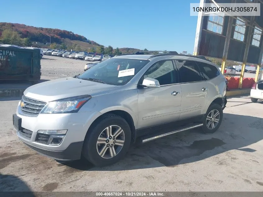 2017 Chevrolet Traverse 1Lt VIN: 1GNKRGKD0HJ305874 Lot: 40657024