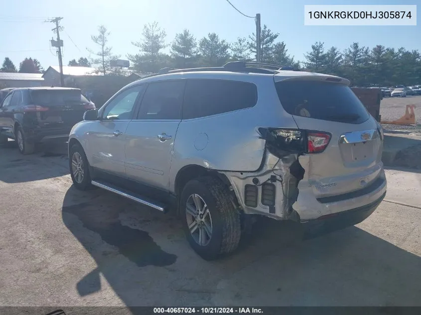 2017 Chevrolet Traverse 1Lt VIN: 1GNKRGKD0HJ305874 Lot: 40657024