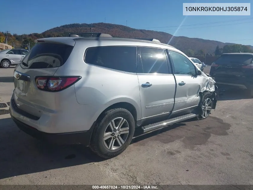 2017 Chevrolet Traverse 1Lt VIN: 1GNKRGKD0HJ305874 Lot: 40657024