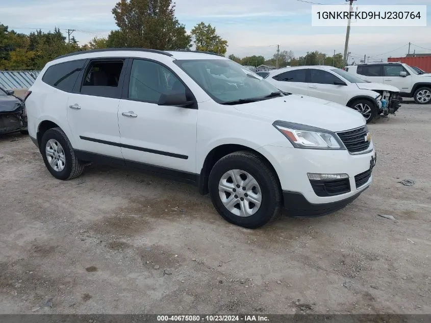 2017 Chevrolet Traverse Ls VIN: 1GNKRFKD9HJ230764 Lot: 40675080