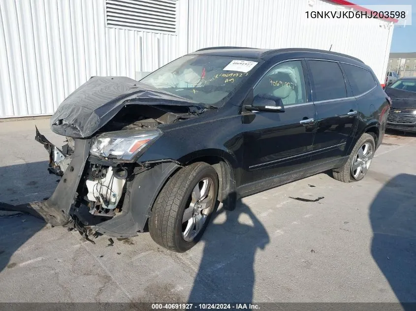 2017 Chevrolet Traverse Premier VIN: 1GNKVJKD6HJ203598 Lot: 40691927