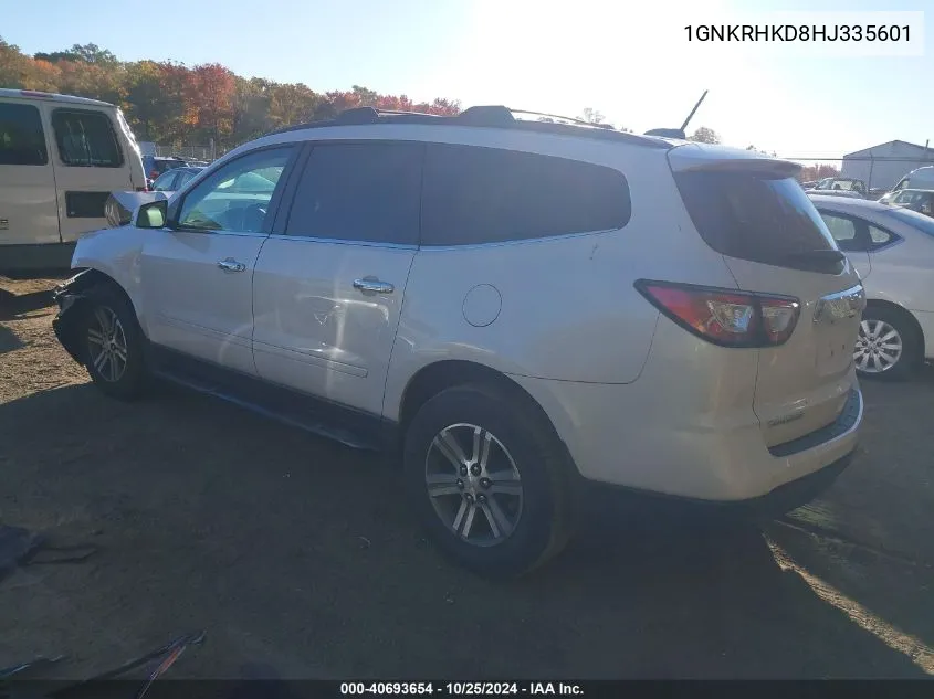 2017 Chevrolet Traverse Lt VIN: 1GNKRHKD8HJ335601 Lot: 40693654