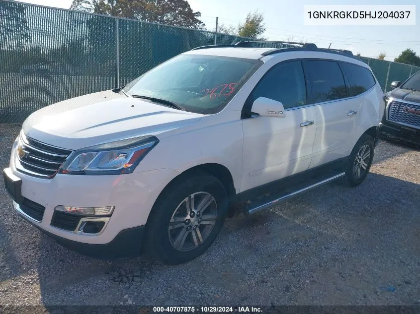 2017 Chevrolet Traverse 1Lt VIN: 1GNKRGKD5HJ204037 Lot: 40707875