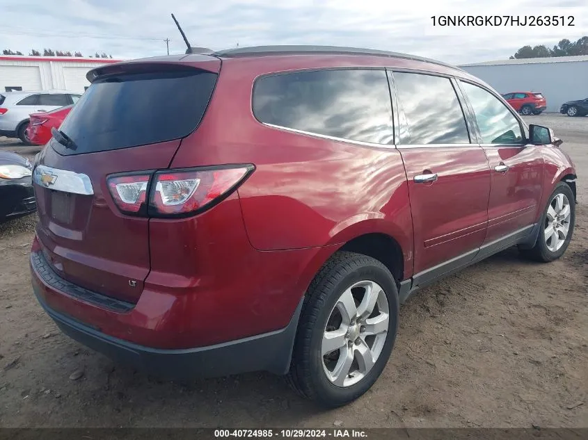 2017 Chevrolet Traverse 1Lt VIN: 1GNKRGKD7HJ263512 Lot: 40724985