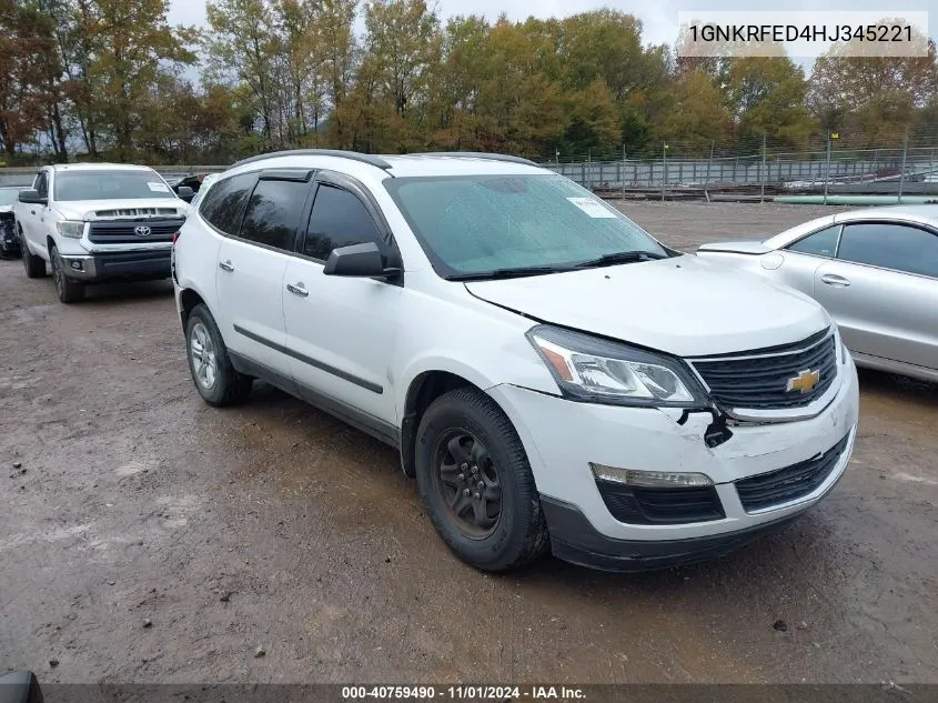 2017 Chevrolet Traverse Ls VIN: 1GNKRFED4HJ345221 Lot: 40759490