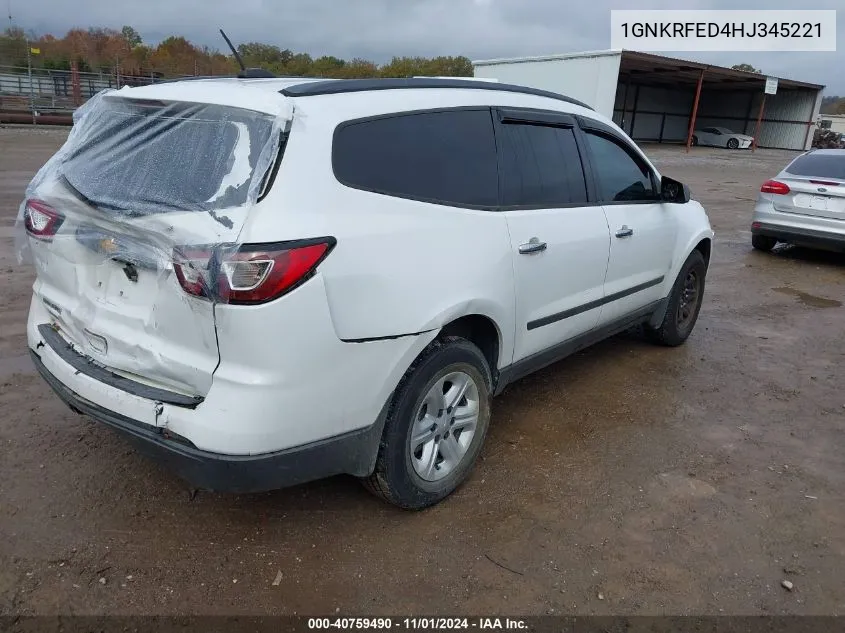 2017 Chevrolet Traverse Ls VIN: 1GNKRFED4HJ345221 Lot: 40759490