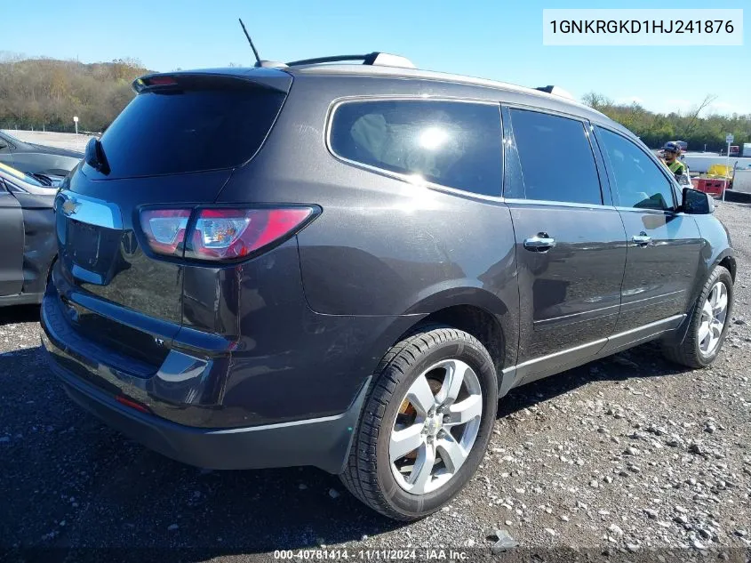 2017 Chevrolet Traverse 1Lt VIN: 1GNKRGKD1HJ241876 Lot: 40781414