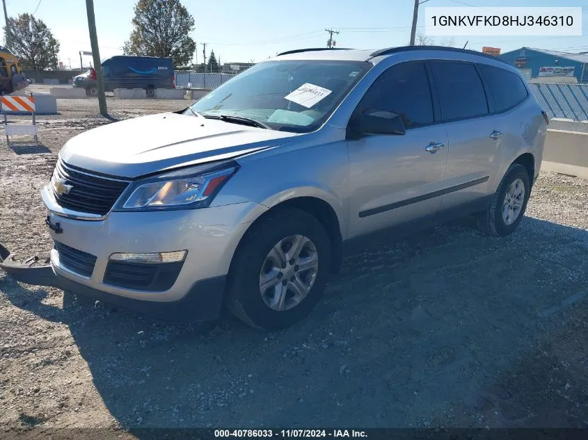 2017 Chevrolet Traverse Ls VIN: 1GNKVFKD8HJ346310 Lot: 40786033