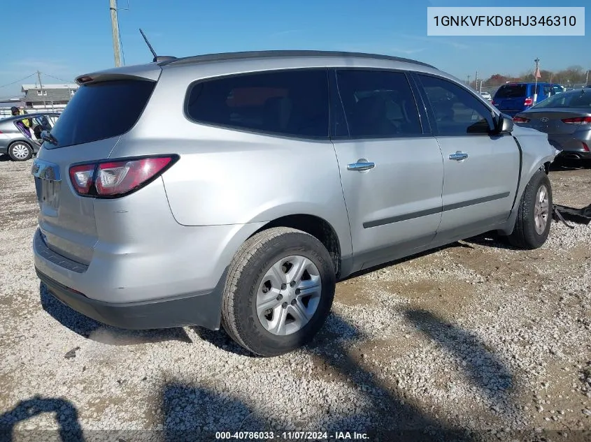 2017 Chevrolet Traverse Ls VIN: 1GNKVFKD8HJ346310 Lot: 40786033